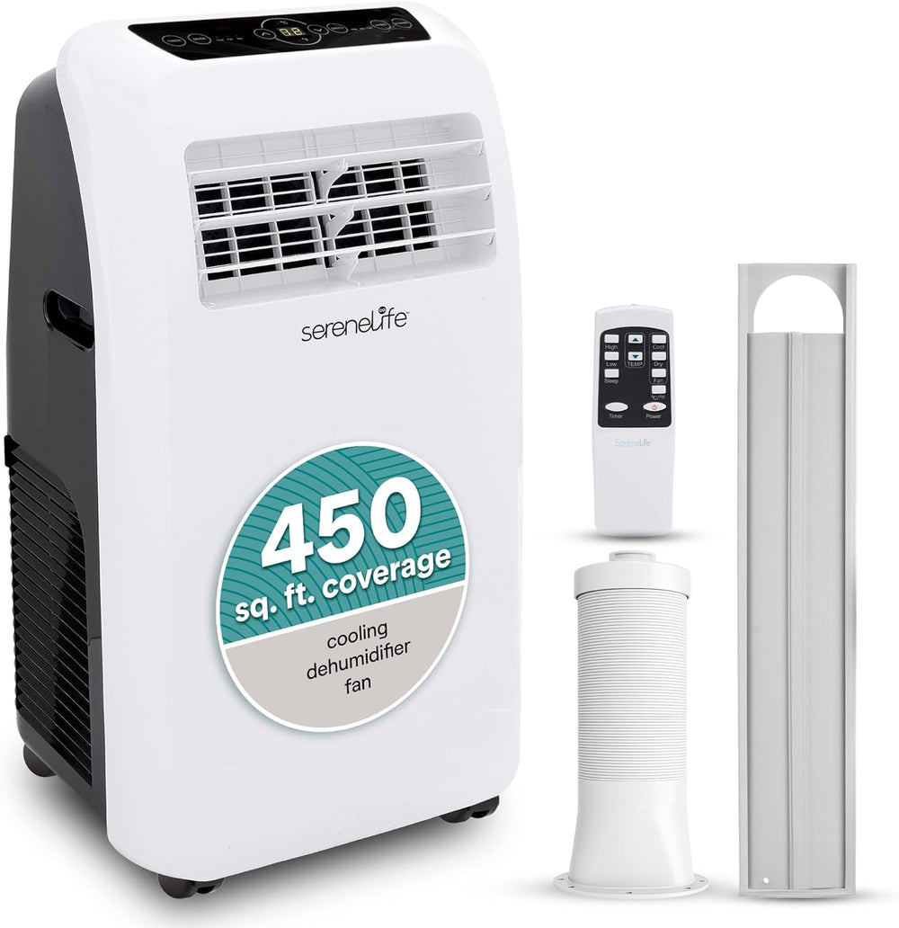 12000 BTU Portable Air Conditioner with Built-In Dehumidifier, Remote Control, Window Exhaust Kit